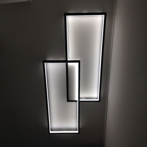 Wandleuchte / originelles Design - DUO LT - CINIER - für den Innenraum / Stahl / rechteckig