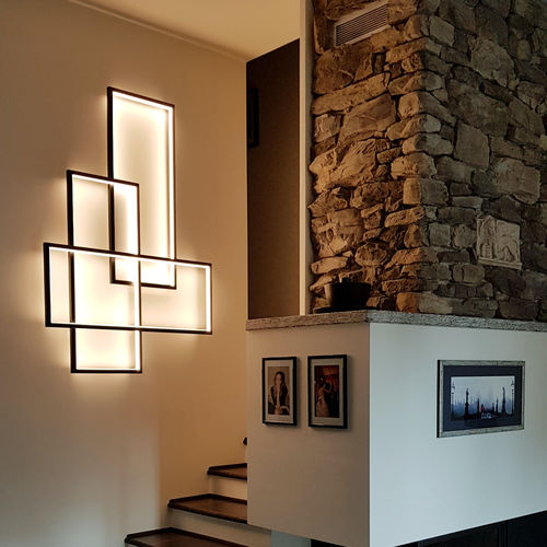 Wandleuchte / originelles Design - TRIO LT - CINIER - für den Innenraum / Stahl / rechteckig