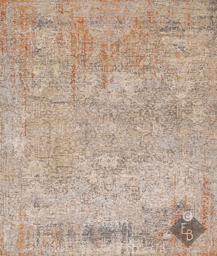 Moderner Teppich - ZOYA ORANGE BEIGE - Edition Bougainville - Motiv / Wolle / Seide