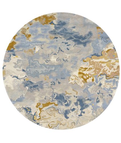 Wolle-Teppich - BEAU RIVAGE BLAZE - Edition Bougainville - modern / Motiv / PET