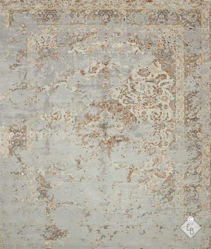 Traditioneller Teppich - BAHRAM ORANGE BEIGE - Edition Bougainville - Motiv / Wolle / Seide