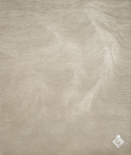 Wolle-Teppich - LINEA LACE - Edition Bougainville - modern / Streifenmuster / PET