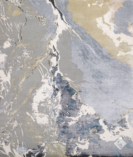 Wolle-Teppich - ALEP LAGOON - Edition Bougainville - modern / Motiv / aus pflanzlicher Seide