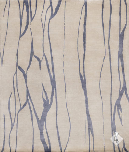 Teppich aus pflanzlicher Seide - OLEA NAVY - Edition Bougainville - modern / Motiv / PET