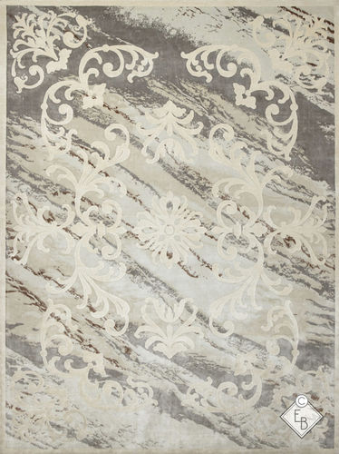 Seide-Teppich - BOYCEAU MARBLE CAJUN - Edition Bougainville - traditionell / Barockmotiv / Hanf