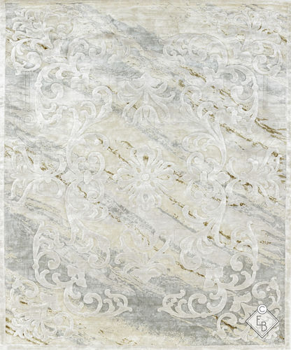 Seide-Teppich - BOYCEAU MARBLE BRASS - Edition Bougainville - traditionell / Motiv / PET
