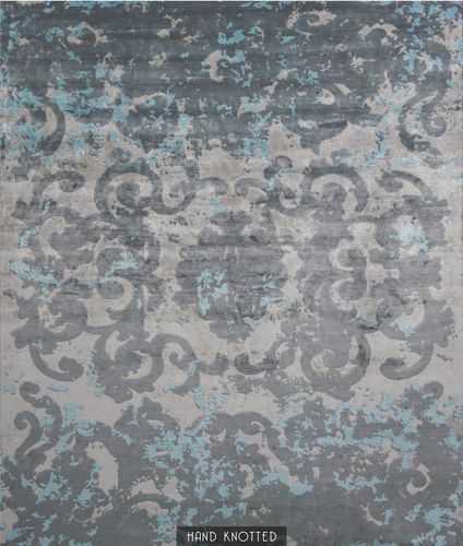 Traditioneller Teppich - TRIANON SFUMATO AZURIN - Edition Bougainville - Motiv / Hanf / PET