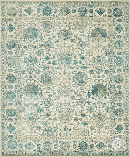Traditioneller Teppich - DILARA BLUE GREEN - Edition Bougainville - orientalisches Motiv / Wolle / Seide