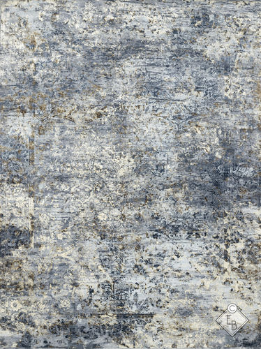 Moderner Teppich - JAHAN BLUE - Edition Bougainville - Motiv / Wolle / Seide