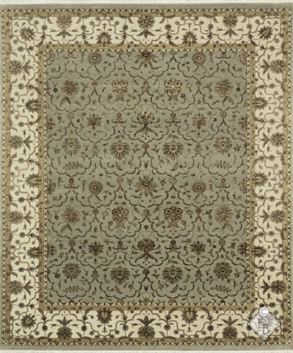Traditioneller Teppich - MARYAM BLUE IVORY - Edition Bougainville - Blumenmotive / Wolle / Seide