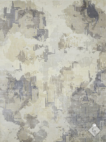 Moderner Teppich - ASTORIA GYPSE - Edition Bougainville - mit geometrischen Motiven / PET / Wolle