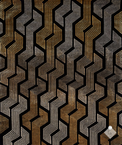 Moderner Teppich - CARNEGIE COAL - Edition Bougainville - Streifenmuster / mit geometrischen Motiven / PET