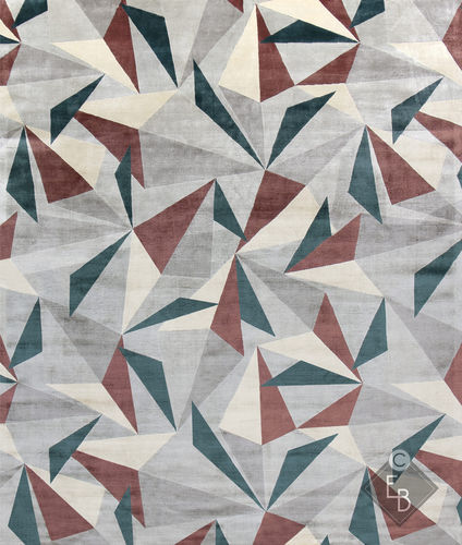 Moderner Teppich - CHICAGO MADURA - Edition Bougainville - mit geometrischen Motiven / PET / Wolle