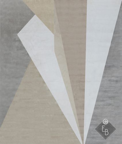 Moderner Teppich - SWING TWILL - Edition Bougainville - mit geometrischen Motiven / PET / Wolle