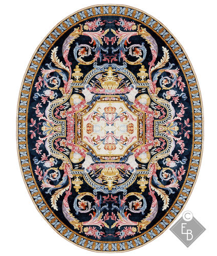 Traditioneller Teppich - FONTAINEBLEAU STANDARD - Edition Bougainville - Blumenmotive / PET / Wolle