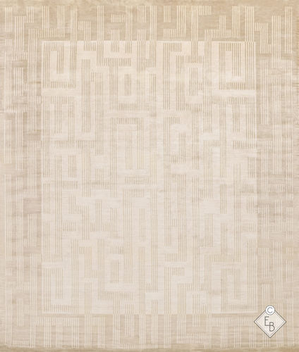 Moderner Teppich - EASTERN AKOYA - Edition Bougainville - Streifenmuster / PET / Wolle