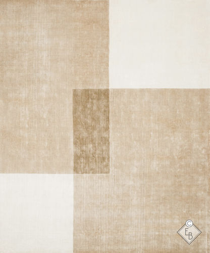 Moderner Teppich - EULJ ALEZAN - Edition Bougainville - mit geometrischen Motiven / Wolle / Seide