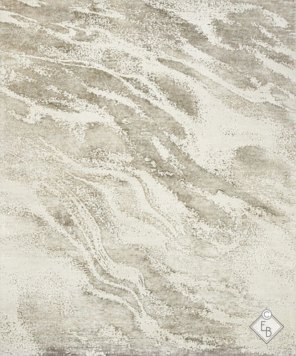 Moderner Teppich - VELOUR BEIGE - Edition Bougainville - Motiv / PET / Wolle