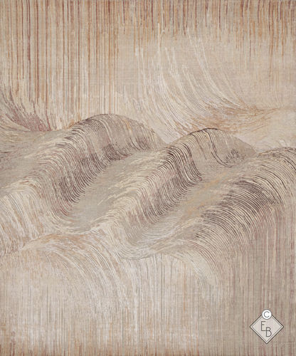 Moderner Teppich - RIPPLE FLAMINGO - Edition Bougainville - Motiv / aus Bambusfaser / Wolle