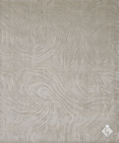 Moderner Teppich - LEITH BEIGE - Edition Bougainville - Motiv / aus pflanzlicher Seide / rechteckig