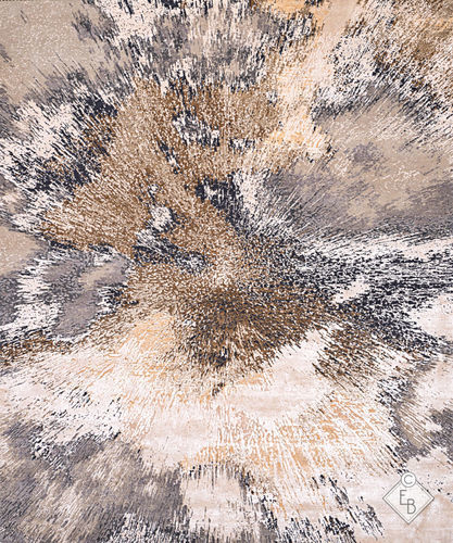 Teppich / abstraktes Motiv - PHENOMENA BLAZE - Edition Bougainville - Hanf / Seide / Leder