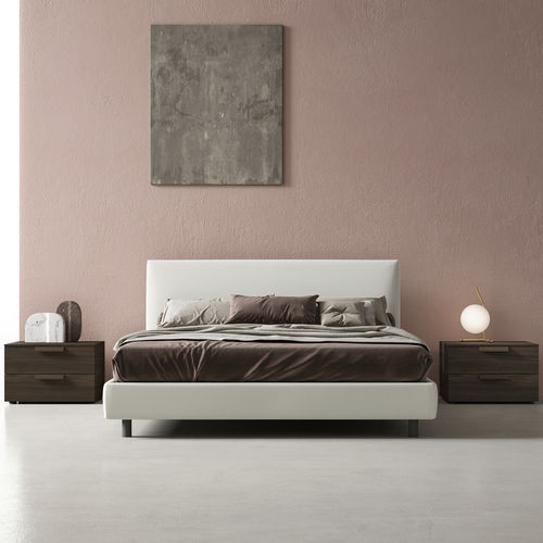 Doppelbett - LUK SMALL - ZALF spa - modern / gepolstertes Kopfteil / Nachttischen