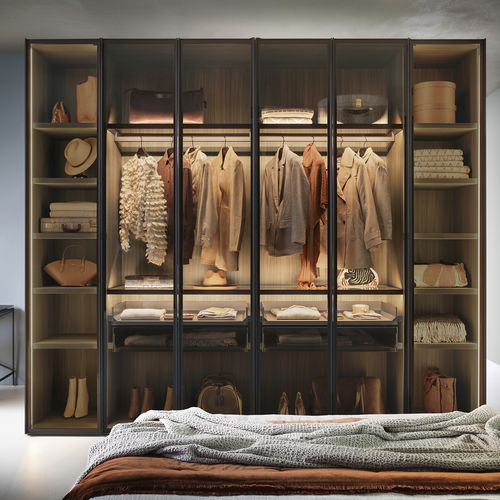 Modul-Kleiderschrank - SM2504 - ZALF spa - modern / melaminbeschichtet / Glas