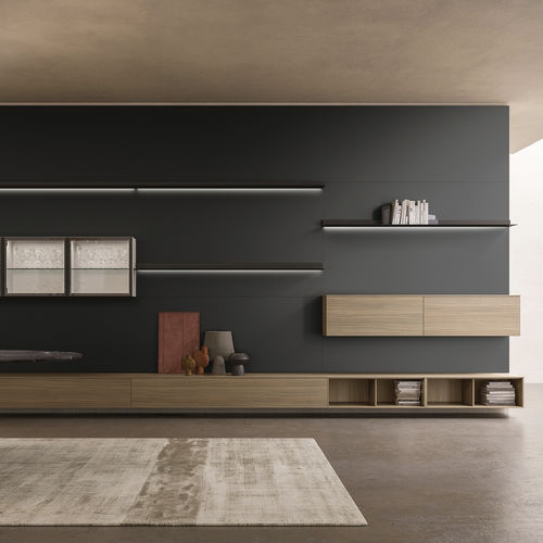 Moderne Wohnwand - SM2225 - ZALF spa - aus lackiertem Metall / melaminbeschichtet / mit Schublade