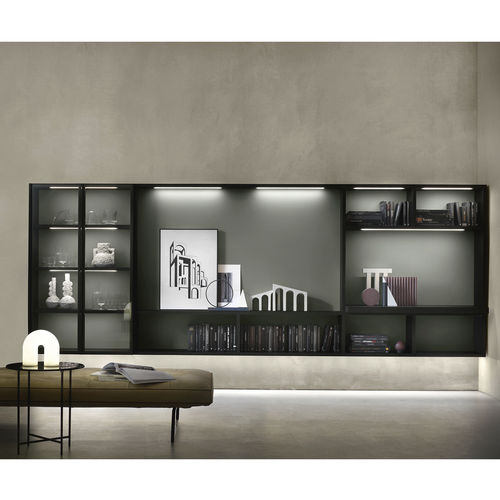 Moderne Wohnwand - SM2212 - ZALF spa - melaminbeschichtet / mit Stauraum / beleuchtet