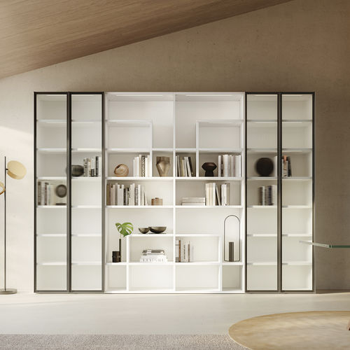 Modul-Bücherregal - FREESPACE SM2522 - ZALF spa - modern / melaminbeschichtet / Glas