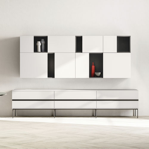 Modulares Sideboard - ZALF spa - wandmontiert / modern / aus lackiertem Metall