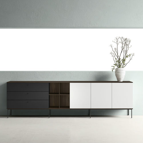 Modulares Sideboard - ZALF spa - modern / aus lackiertem Metall / mit Regal