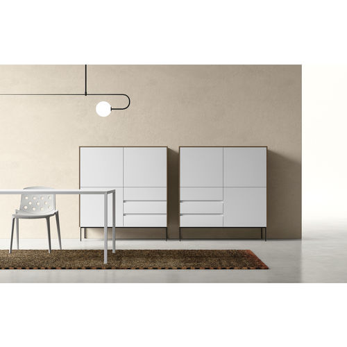 Hohes Sideboard - ZALF spa - modern / aus lackiertem Metall / mit 4 Beinen