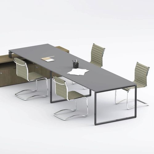 Moderner Besprechungstisch - SM2571 - ZALF spa - melaminbeschichtet / Gestell aus Metall / rechteckig