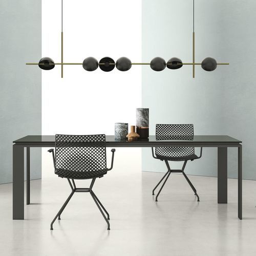 Moderner Tisch - ANGOLO / FULLER - ZALF spa - Glas / melaminbeschichtet / Gestell aus Metall