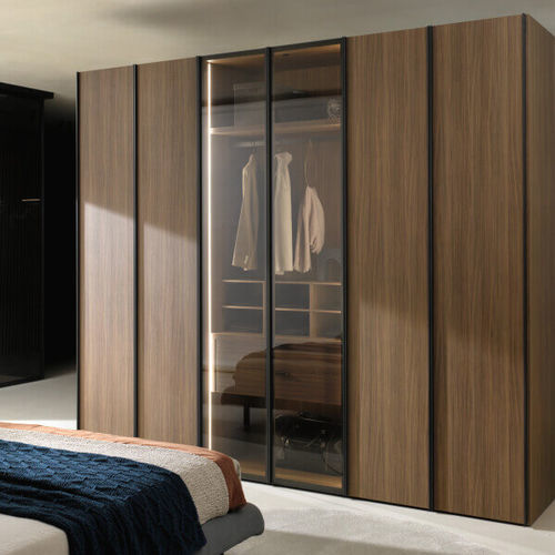 Modul-Kleiderschrank - ALTERNA SM2072 - ZALF spa - modern / Nussbaum / Rauchglas
