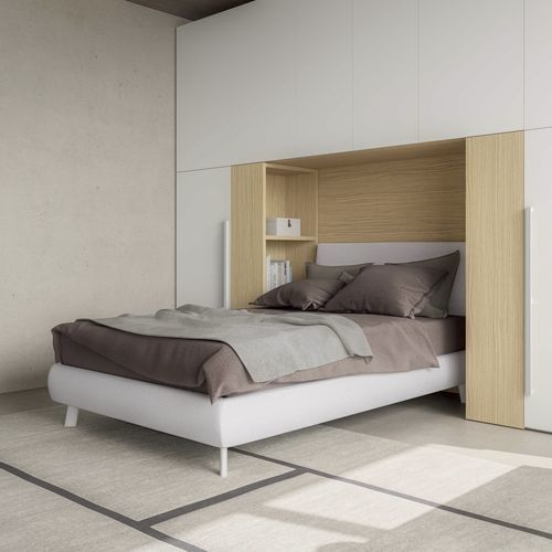 Einpersonenbett - LUK SMALL - ZALF spa - modern / gepolstertes Kopfteil / Nachttischen