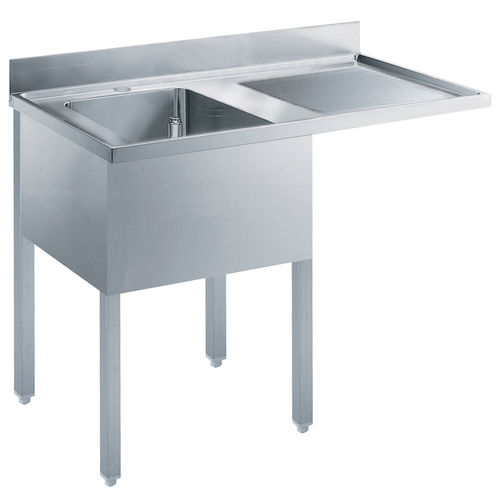 Einbeckenspüle - 132932 - ZANUSSI PROFESSIONAL - mit Abtropffläche / Edelstahl / mit Sockel