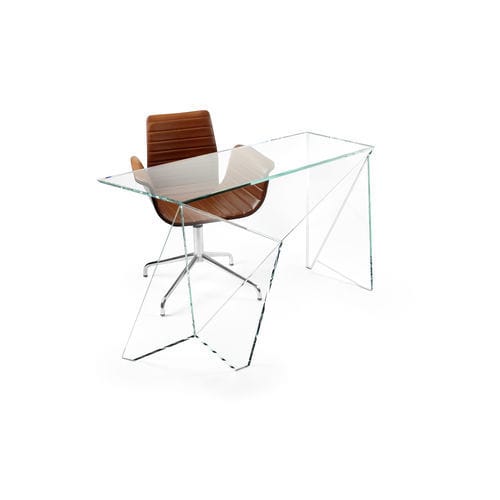 Chefschreibtisch - Origami - Barberini & Gunnell - bodenstehend / originelles Design / Hartglas
