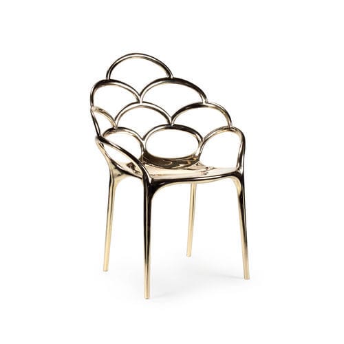Stuhl / originelles Design - Alpemare - Barberini & Gunnell - für den Innenraum / poliertes Messing / Gestell aus Metall