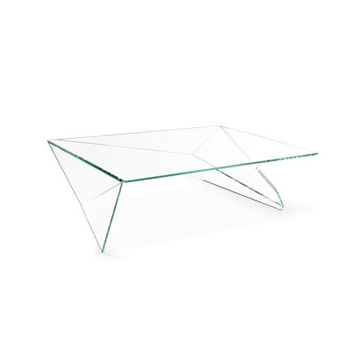 Couchtisch / originelles Design - Origami - Barberini & Gunnell - Glas / Gestell aus Glas / rechteckig