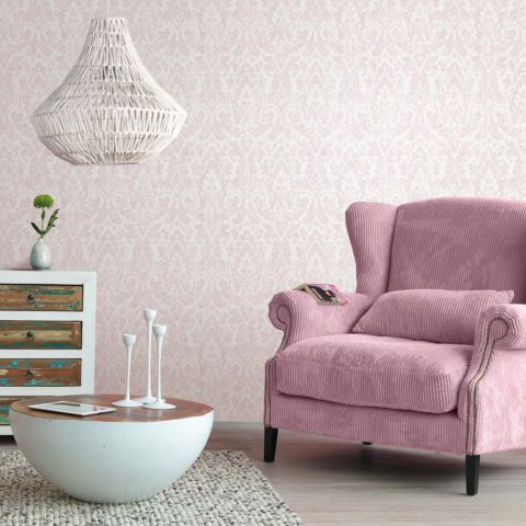 Moderne Tapete - SOUVENIR - Rasch - Blumenmotiv / Toile-de-Jouy-Motiv / Damast-Motiv