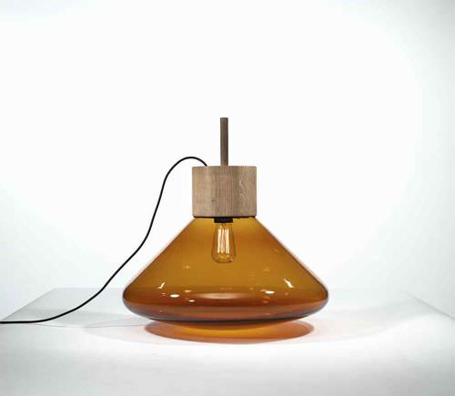Tischlampe - MUFFINS: PC852 - BROKIS - Eiche / Glas / geblasenes Glas