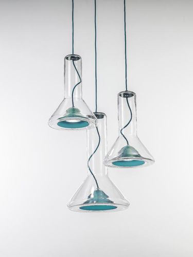 Moderner Kronleuchter - WHISTLE : PC961 - BROKIS - geblasenes Glas / Metall / handgefertigt
