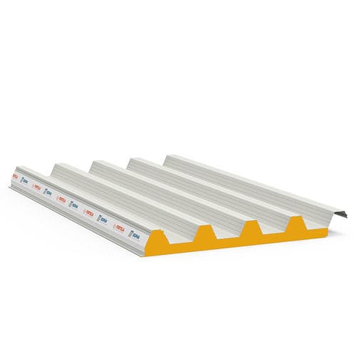 Sandwich-Dämmplatte / für Fassadenelemente - FORTELIA - Isopan - für Wand / für Dach / mit Stahldeckblech