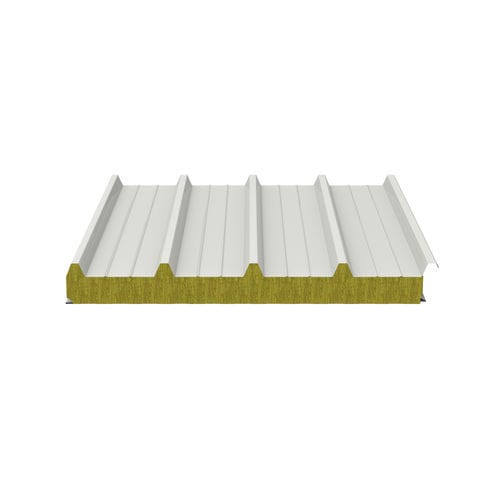 Sandwich-Dämmplatte für Dach - ISOFIRE ROOF - Isopan - einseitig metallbeschichtet / Mineralwollekern / hochbeständig