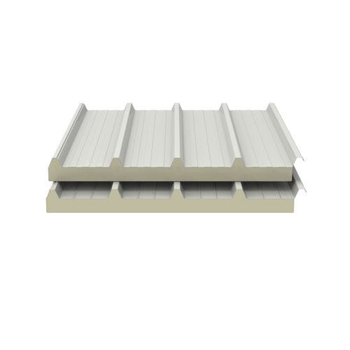Schrägdachplatte - ISOGRECATA - Isopan - Aluminium / Polyurethan / Blech