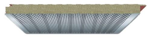 Sandwichpaneel für Fassaden - TOP W.A. MINERAL  ACOUSTIC - Italpannelli - einseitig metallbeschichtet / Steinwollekern
