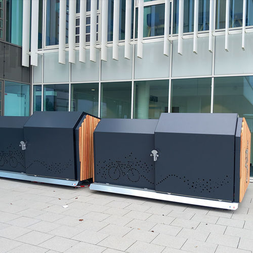 Gesicherter Fahrradunterstand - MULTI’V - CITYNOX - recycelbar / Holz / galvanisiertem Stahl