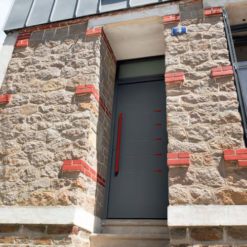 Eingangstür - GRIFF 2.3 - ZILTEN - Aluminium / einflügelig / modern